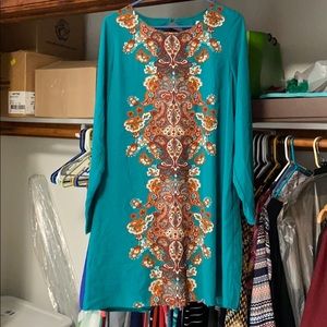 Green long sleeve floral dress